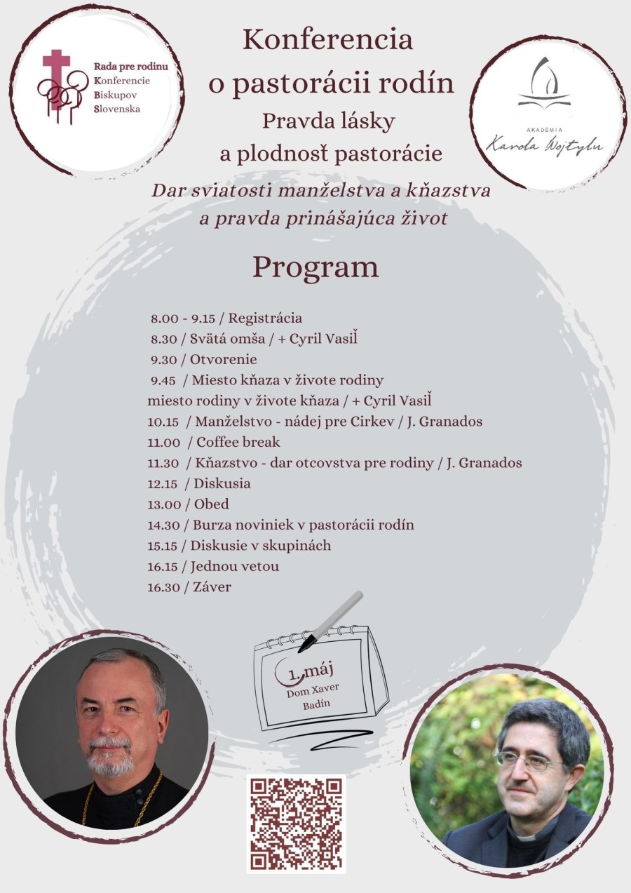 Konferencia o pastorácii rodín - plagát program