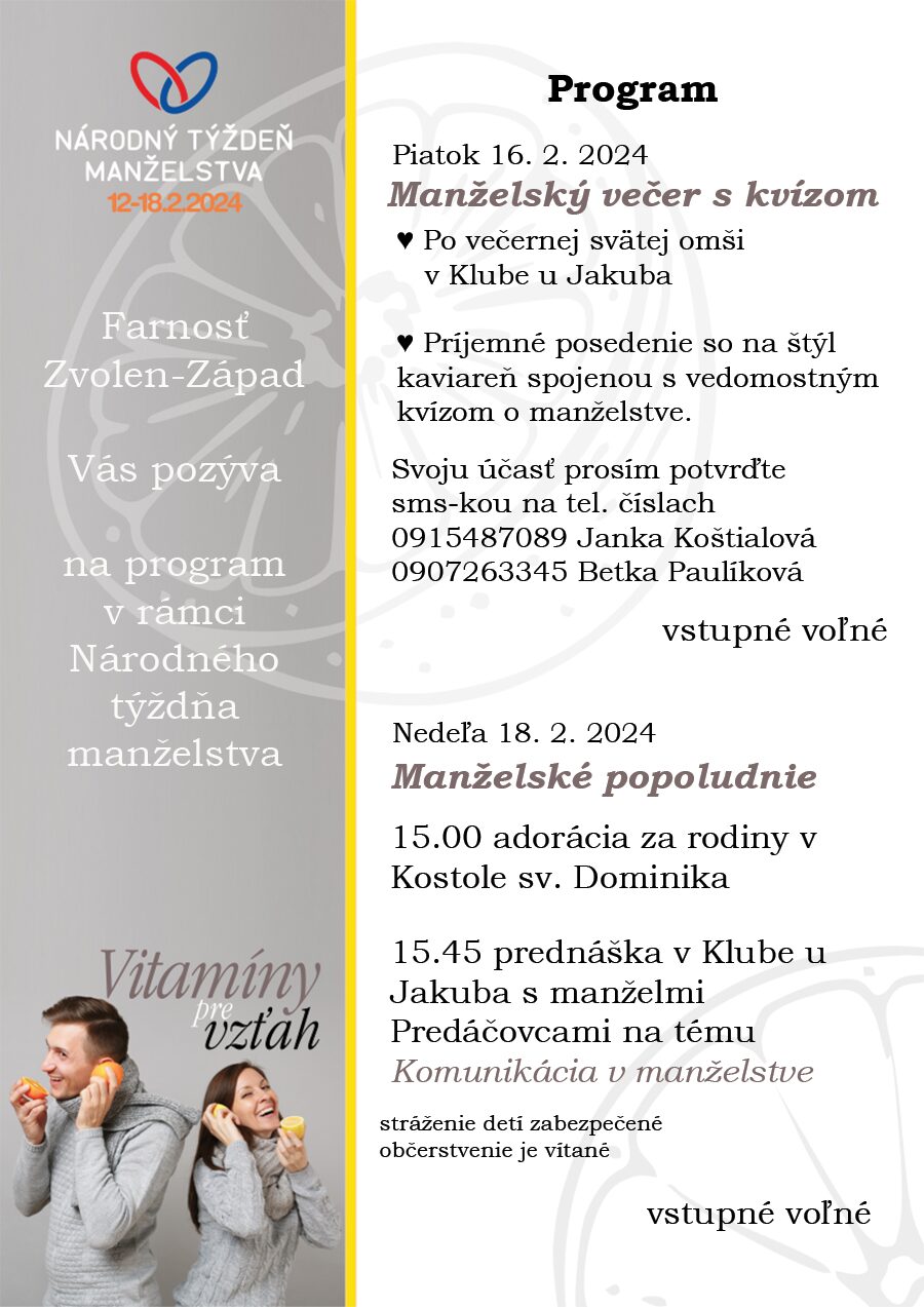 Program NTM vo farnosti Zvolen-Západ