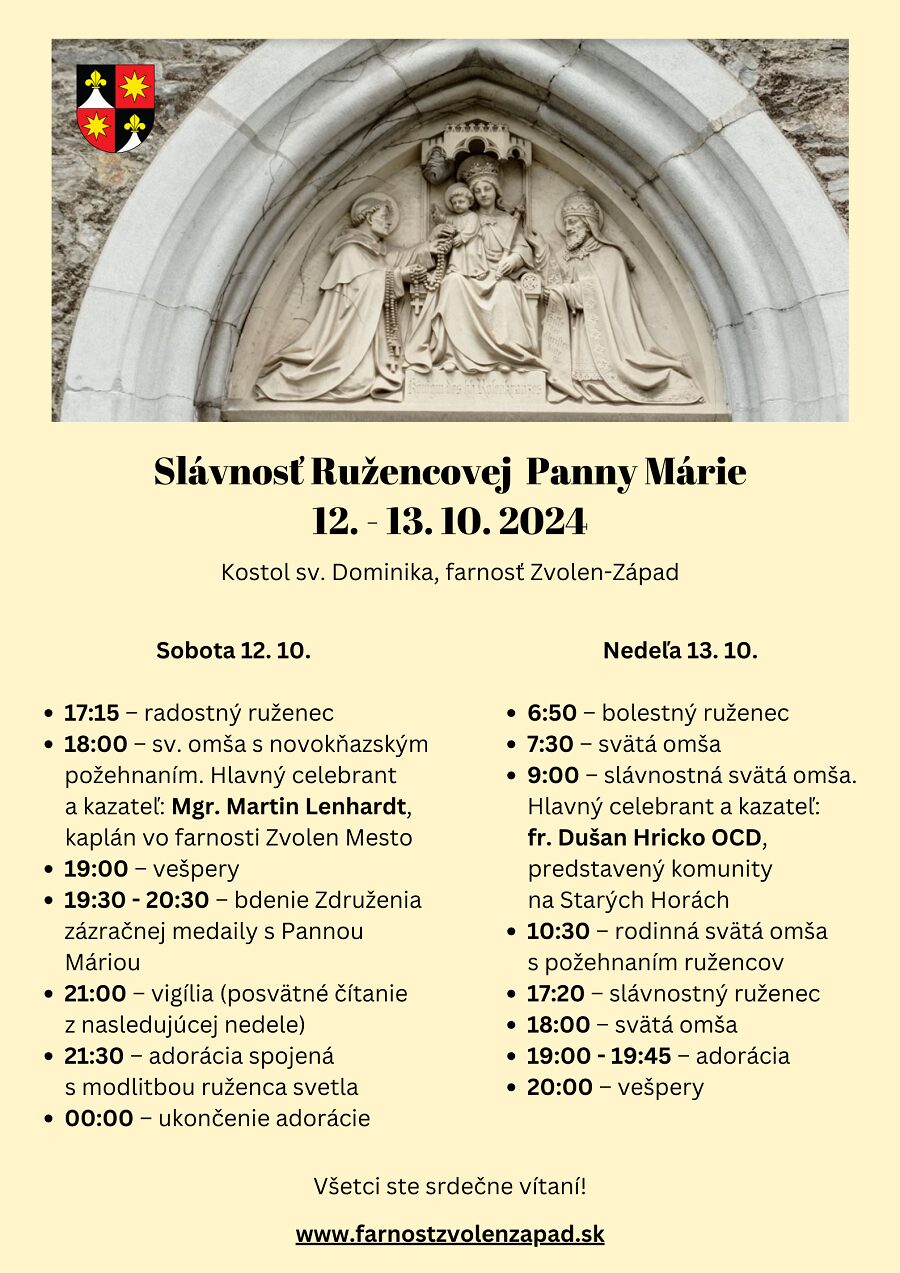 Slávnosť Ružencovej Panny Márie Zvolen-Západ 2024