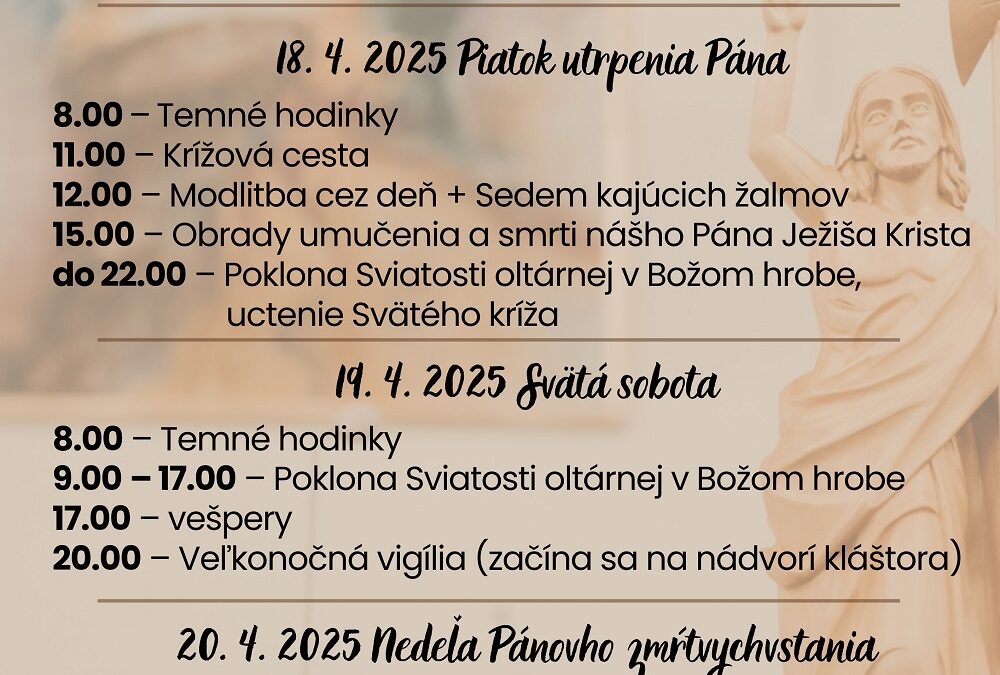 Program slávenia veľkonočných sviatkov