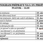 Harmonogram 1. sv. prijímanie Zvolen-Západ 2026