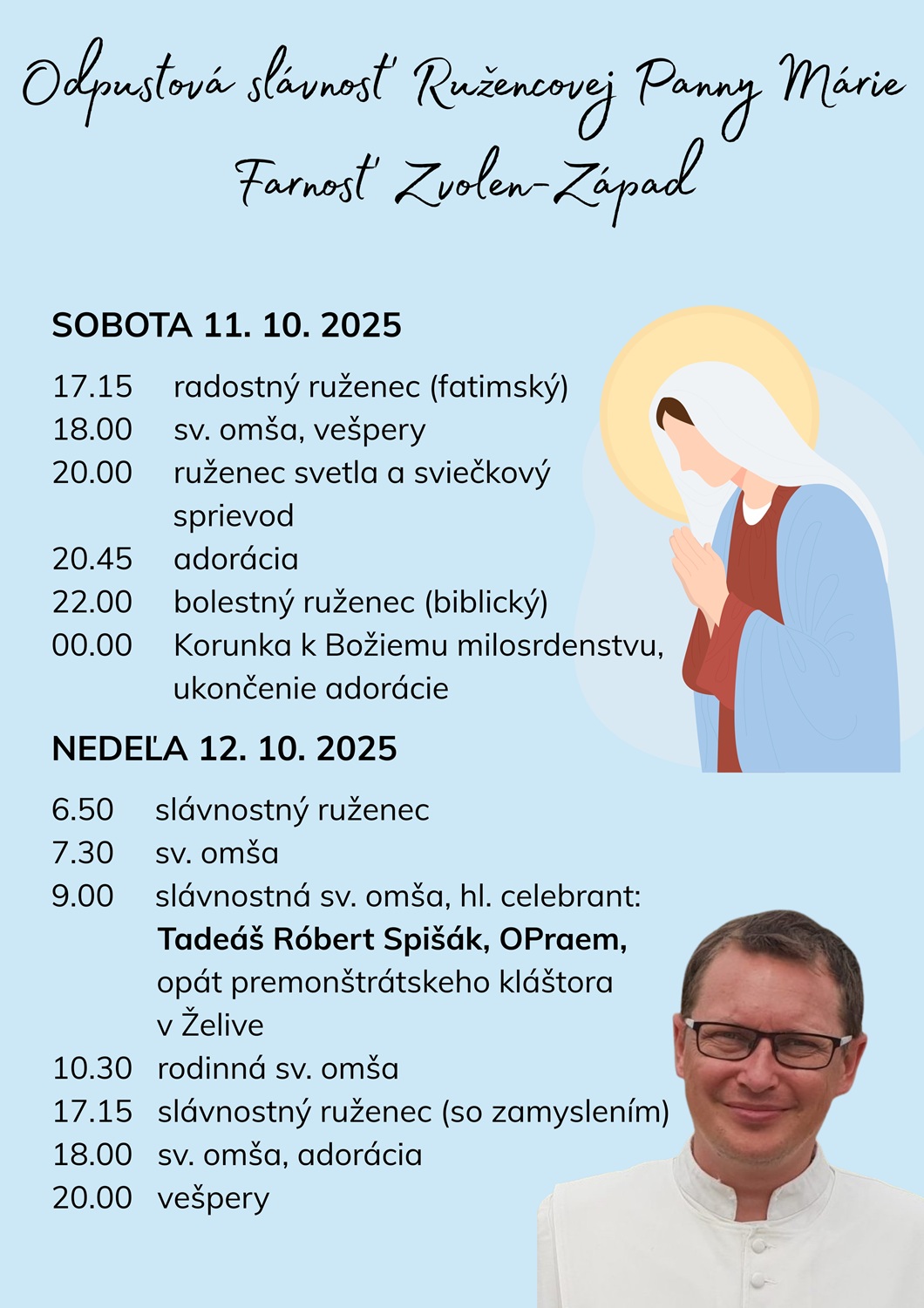odpustová slávnosť Ružencovej Panny Márie 2025