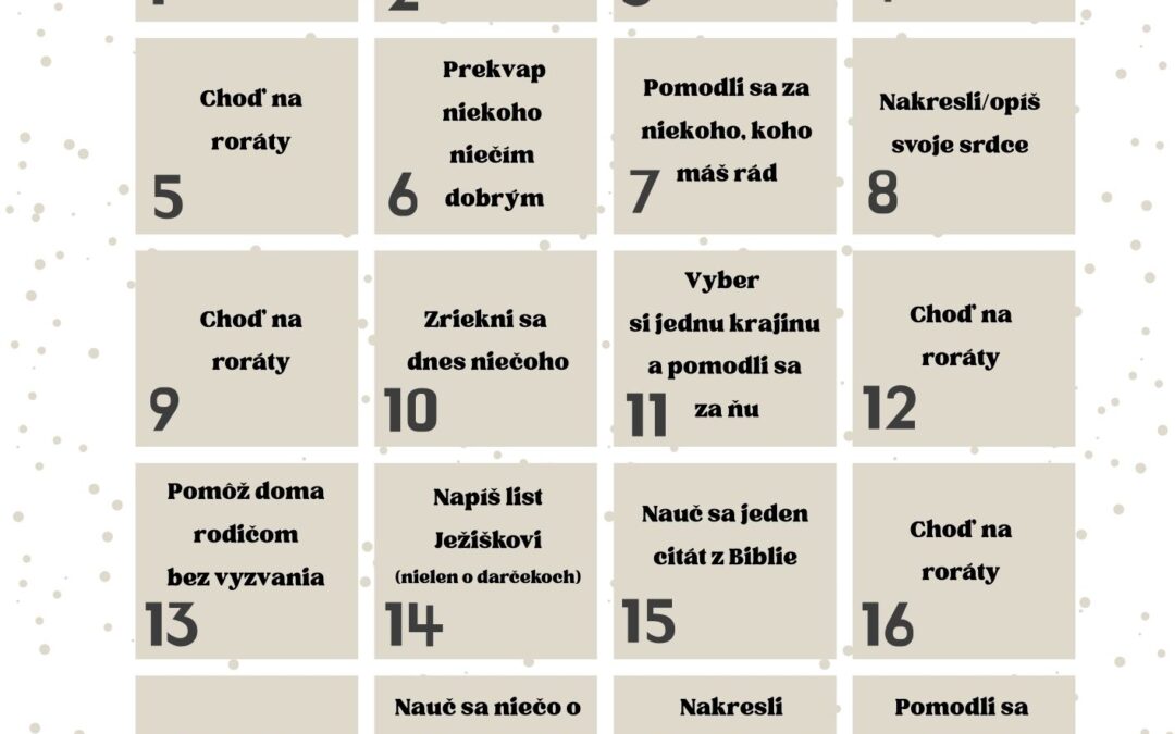 Putovanie Adventom pre deti