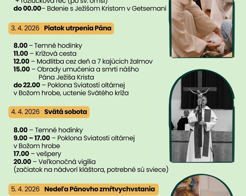 Program slávenia veľkonočných sviatkov 2026