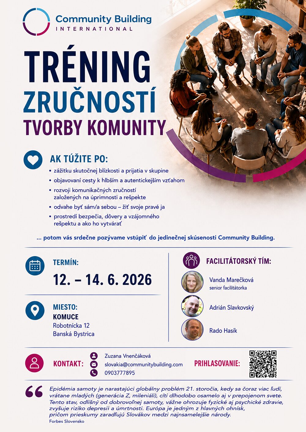 TRÉNING ZRUČNOSTÍ TVORBY KOMUNITY