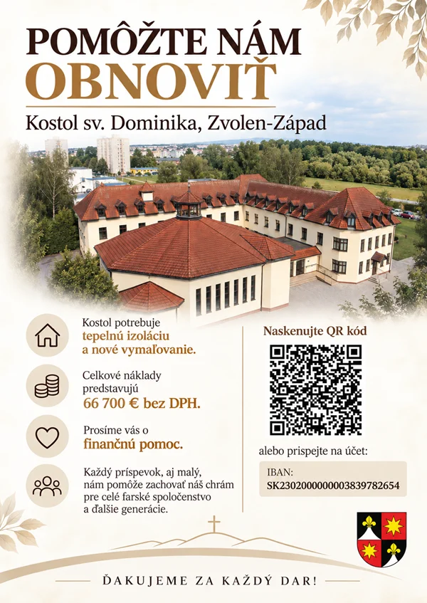 Plagat izolacia kostola Zvolen Zapad 2026